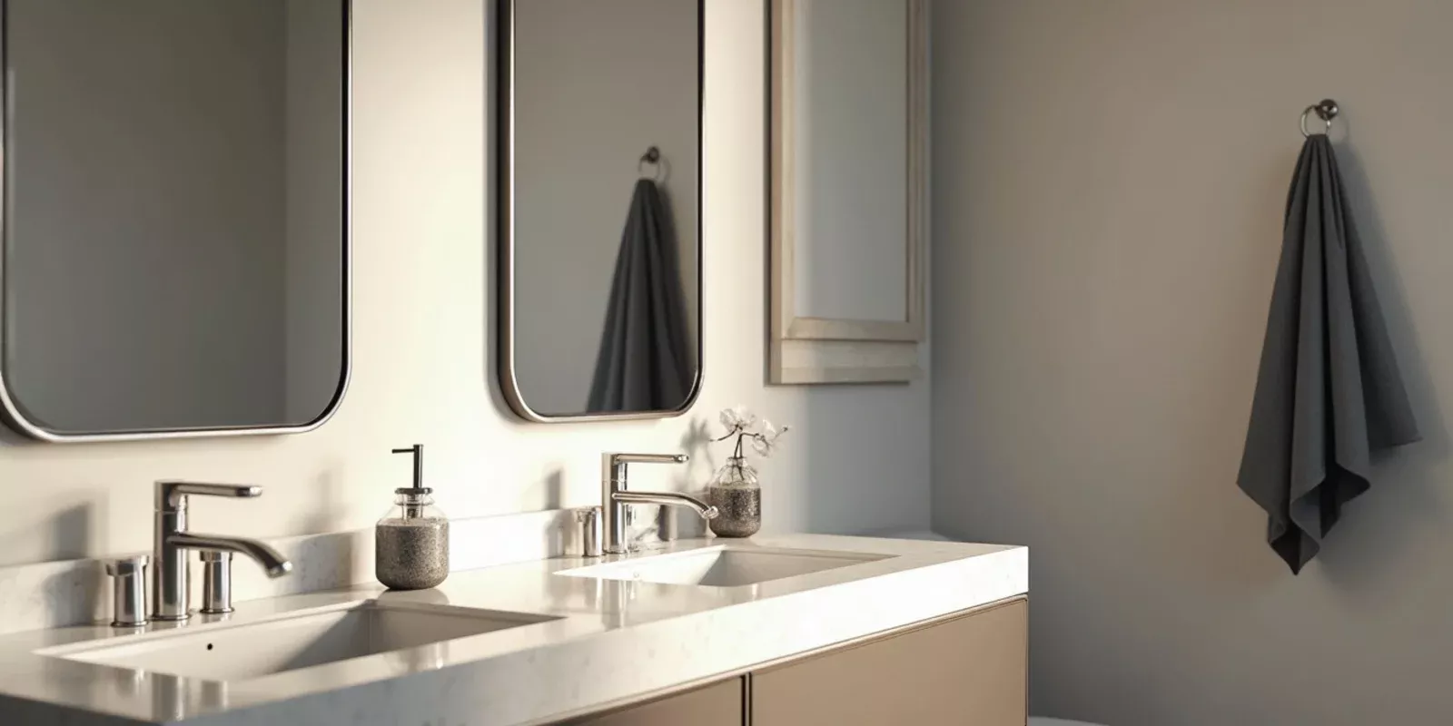 How to Match Faucets, Mirrors and Hardware in a Modern Bathroom