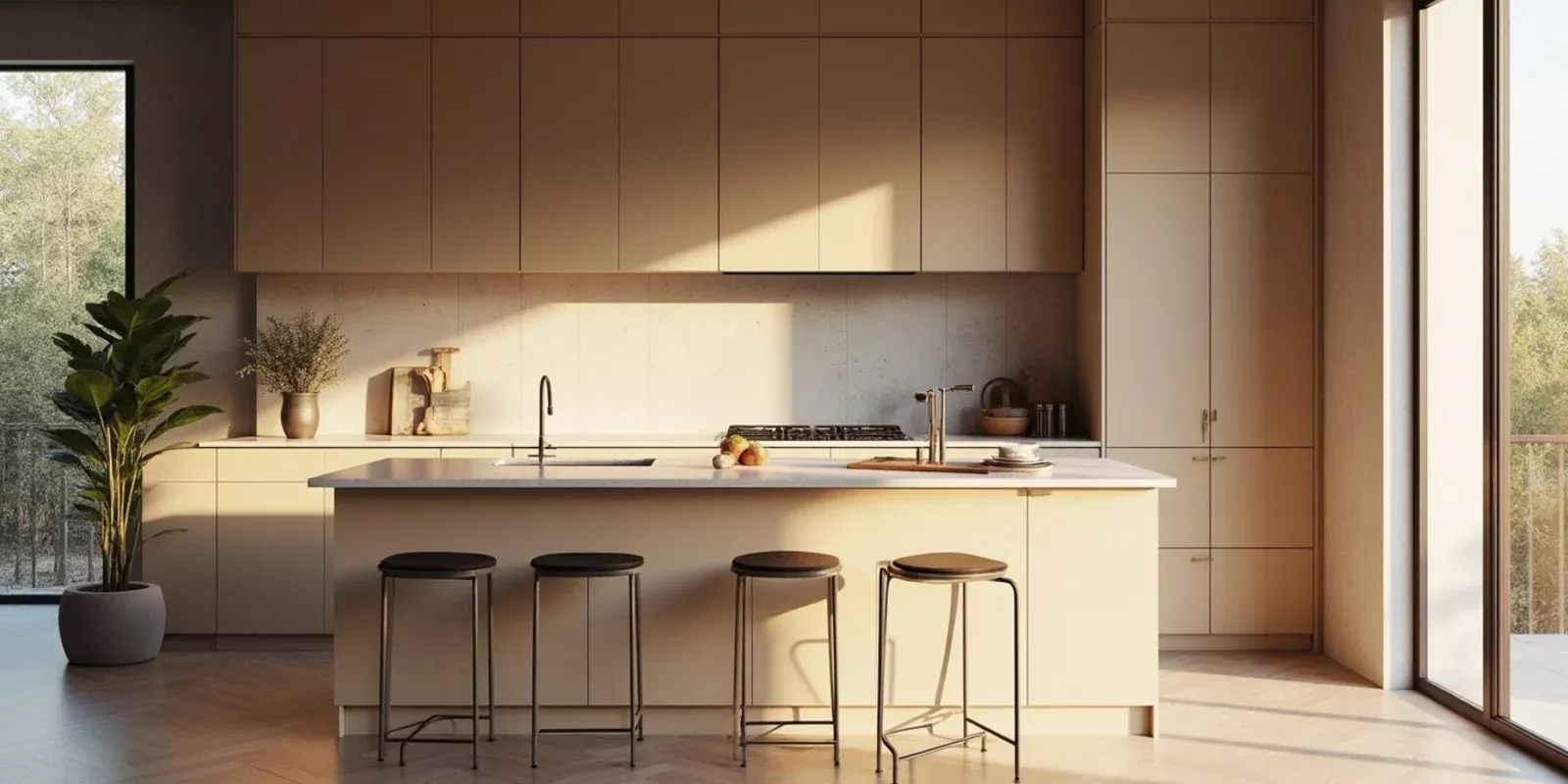 Coordinating Flooring, Cabinets, and Countertops